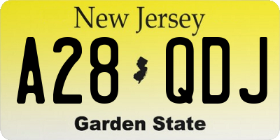 NJ license plate A28QDJ