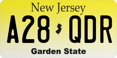 NJ license plate A28QDR