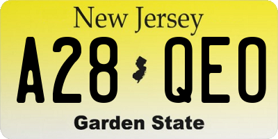NJ license plate A28QEO