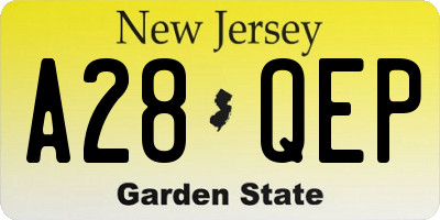 NJ license plate A28QEP