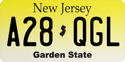 NJ license plate A28QGL