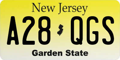 NJ license plate A28QGS
