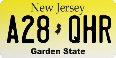 NJ license plate A28QHR
