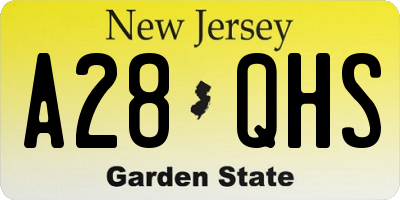 NJ license plate A28QHS