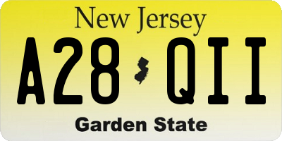 NJ license plate A28QII