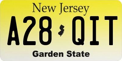NJ license plate A28QIT