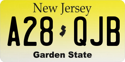 NJ license plate A28QJB