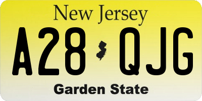 NJ license plate A28QJG