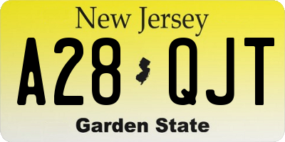 NJ license plate A28QJT