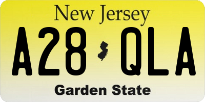 NJ license plate A28QLA