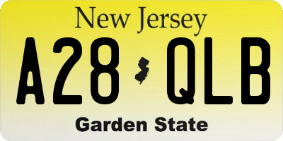 NJ license plate A28QLB
