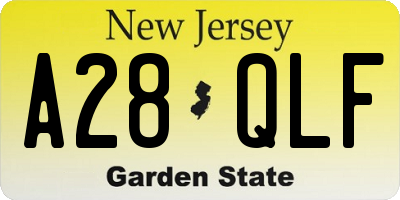 NJ license plate A28QLF