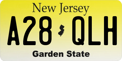 NJ license plate A28QLH