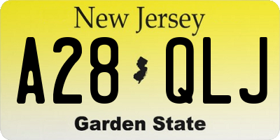 NJ license plate A28QLJ