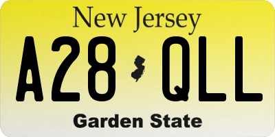 NJ license plate A28QLL