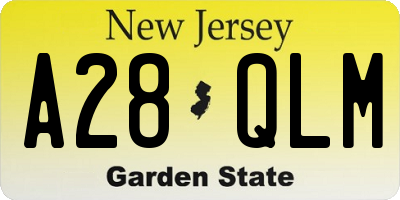 NJ license plate A28QLM