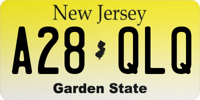 NJ license plate A28QLQ