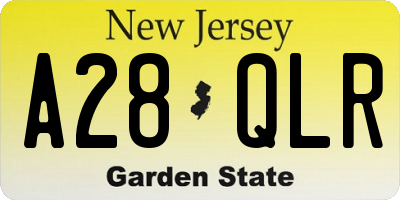 NJ license plate A28QLR