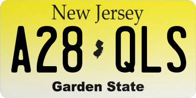 NJ license plate A28QLS