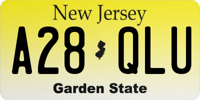 NJ license plate A28QLU