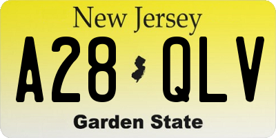 NJ license plate A28QLV