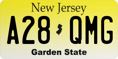 NJ license plate A28QMG