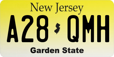 NJ license plate A28QMH