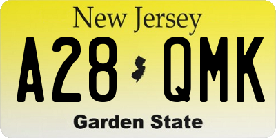 NJ license plate A28QMK