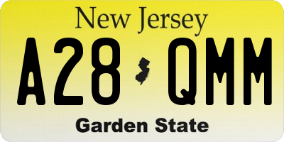 NJ license plate A28QMM