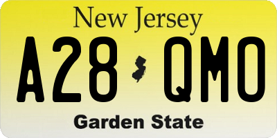 NJ license plate A28QMO