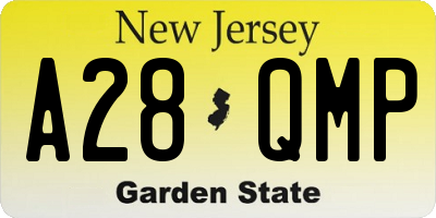 NJ license plate A28QMP