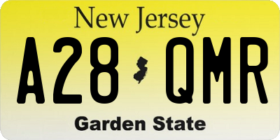 NJ license plate A28QMR