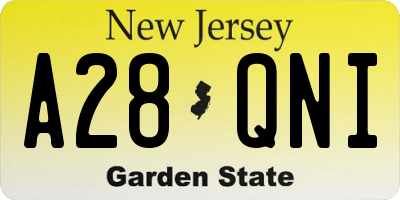 NJ license plate A28QNI