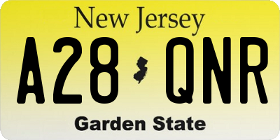 NJ license plate A28QNR