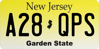NJ license plate A28QPS