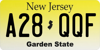 NJ license plate A28QQF