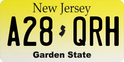 NJ license plate A28QRH