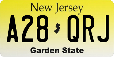 NJ license plate A28QRJ