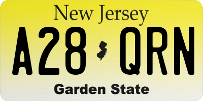 NJ license plate A28QRN