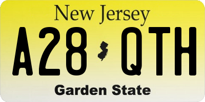NJ license plate A28QTH