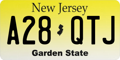 NJ license plate A28QTJ
