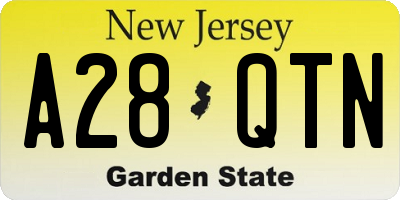 NJ license plate A28QTN