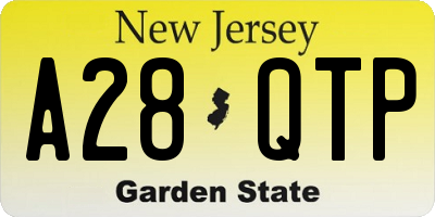 NJ license plate A28QTP