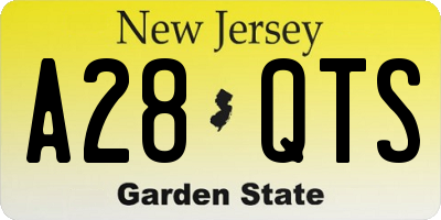 NJ license plate A28QTS