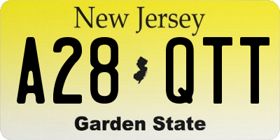 NJ license plate A28QTT