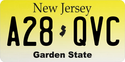 NJ license plate A28QVC