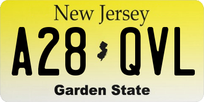 NJ license plate A28QVL