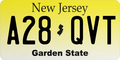 NJ license plate A28QVT