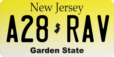 NJ license plate A28RAV