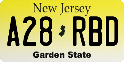 NJ license plate A28RBD